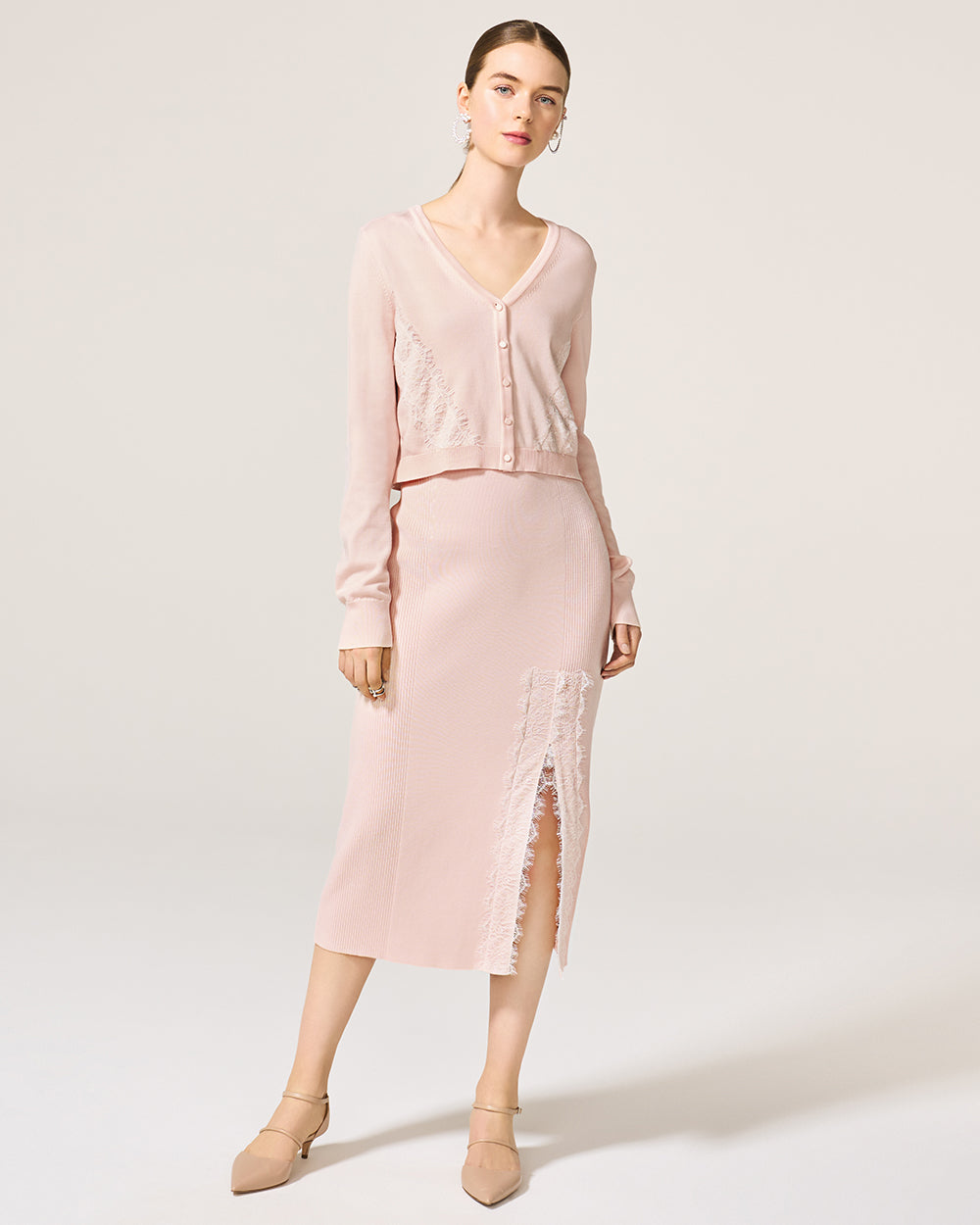 パール ブラッシュ アシュリー ニット カーディガン: additional content image block 4