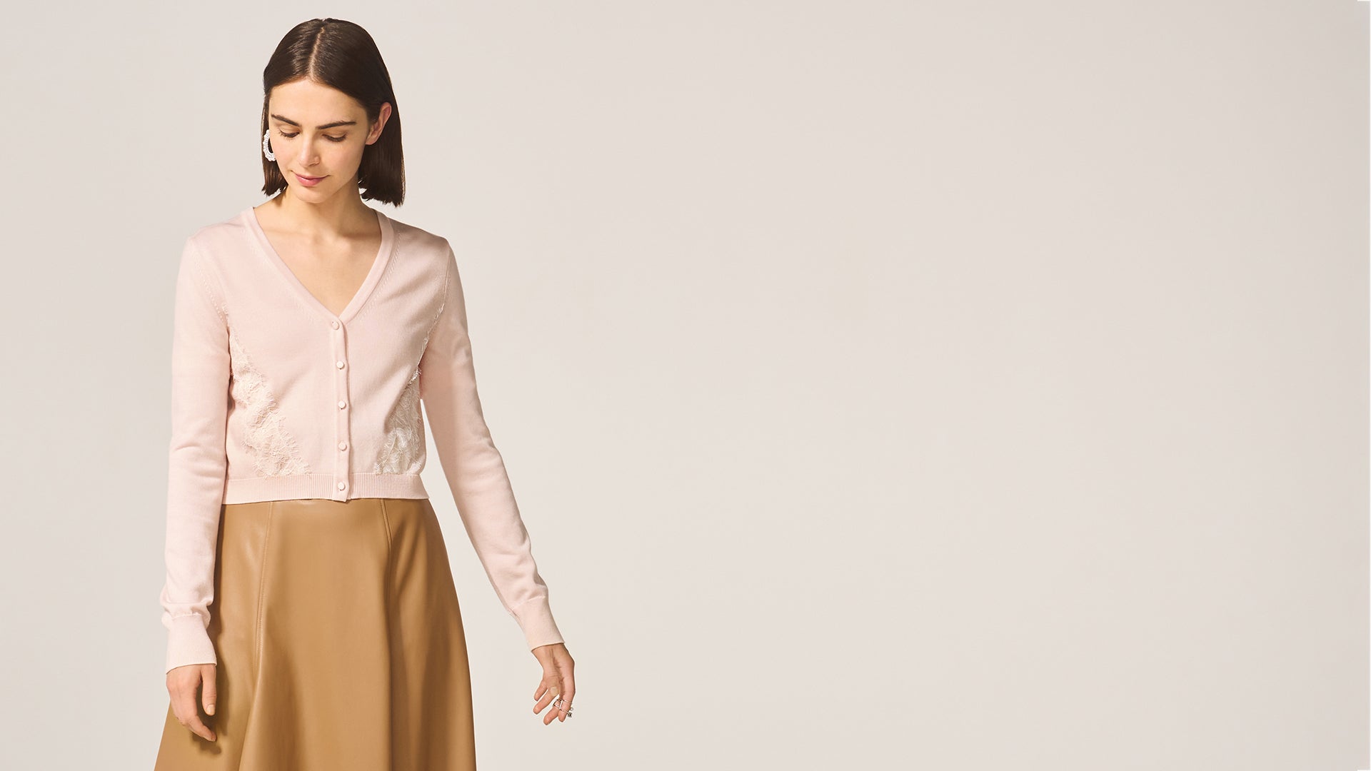 パール ブラッシュ アシュリー ニット カーディガン: hero banner