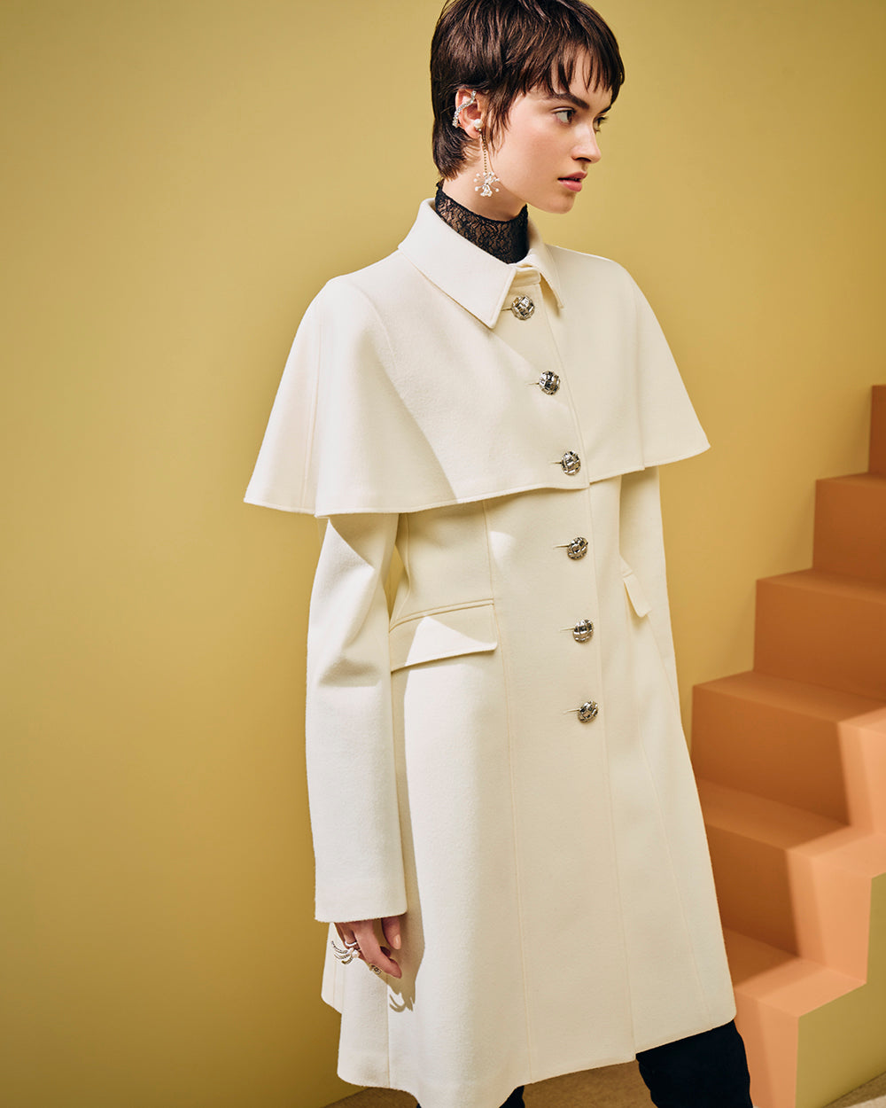 Ivory Cape Coat: additional content image block 4