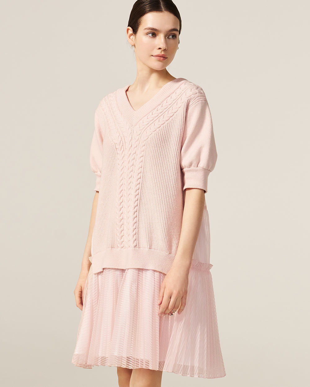 Powder Pink Forest Hills Knit Dress: additional content image block 2