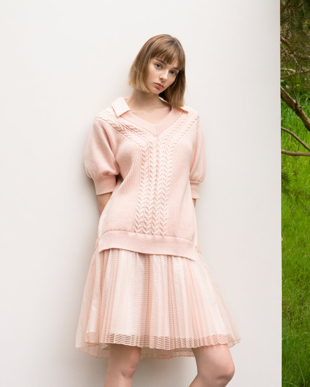 Powder Pink Forest Hills Knit Dress: additional content image block 6