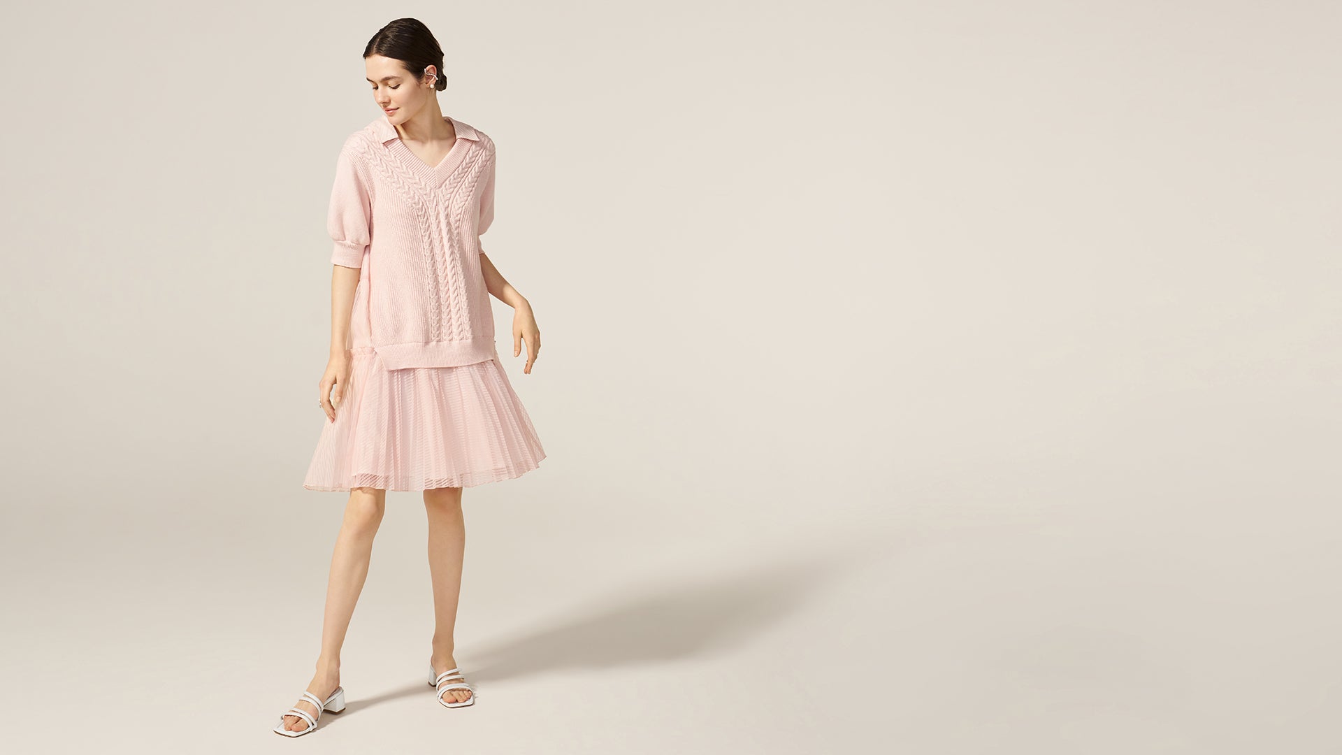Powder Pink Forest Hills Knit Dress: hero banner