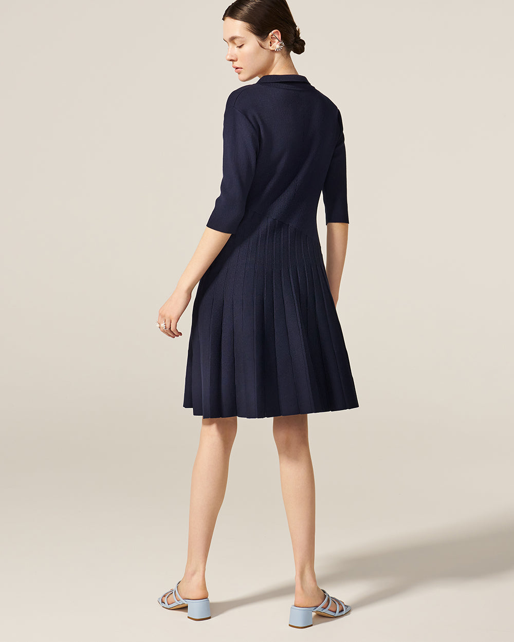 Navy Serena Knit Dress: additional content image block 1