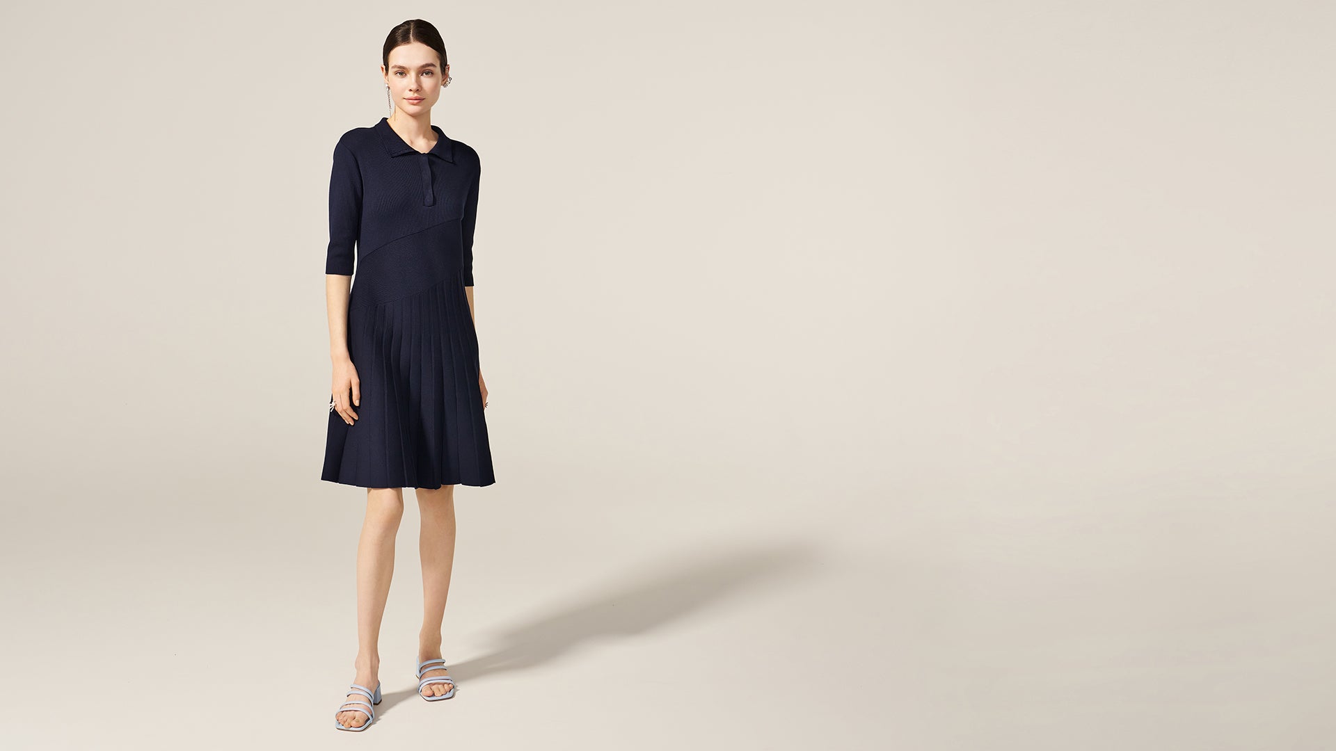 Navy Serena Knit Dress: hero banner