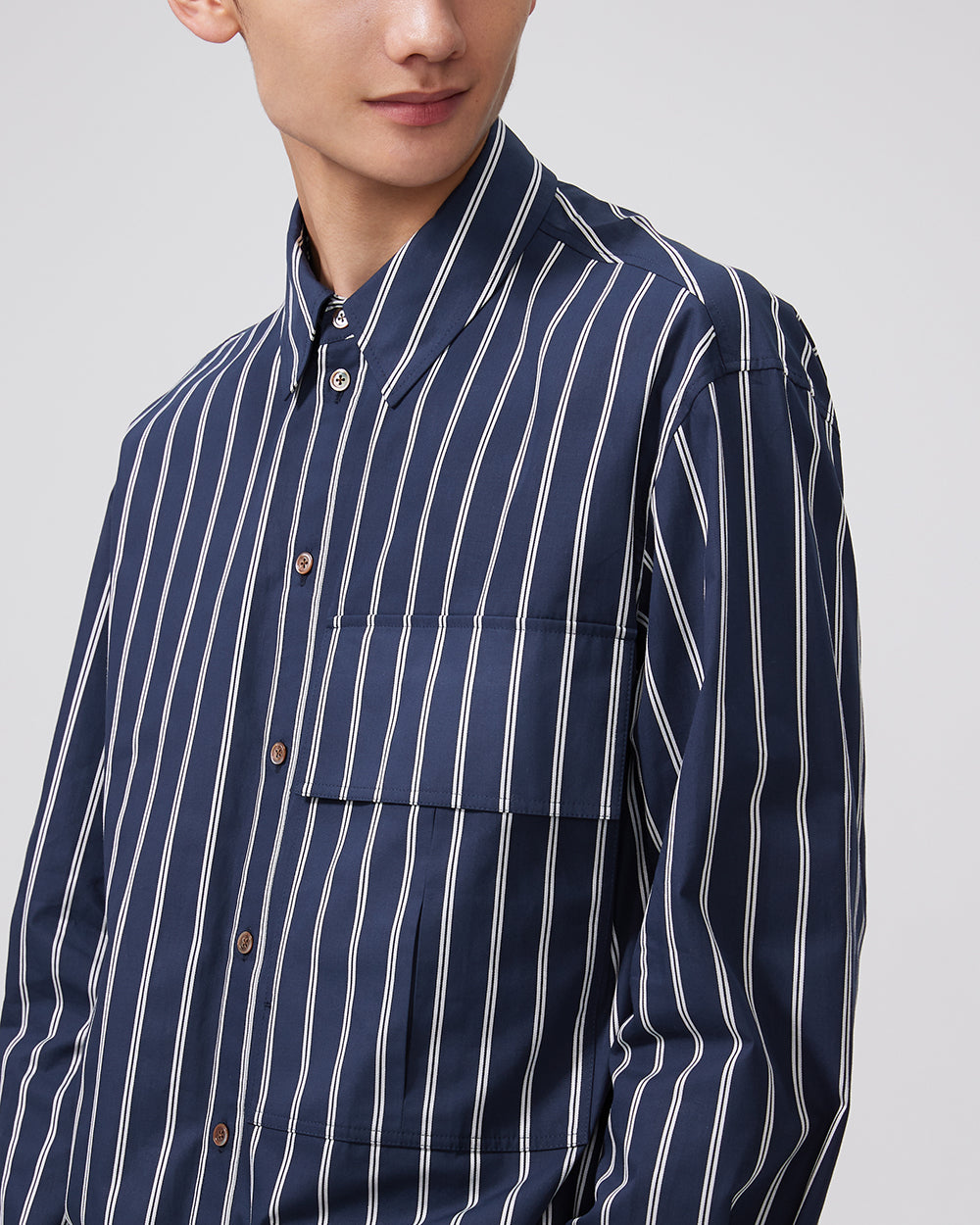 Navy Aoyama Shirt - ADEAM