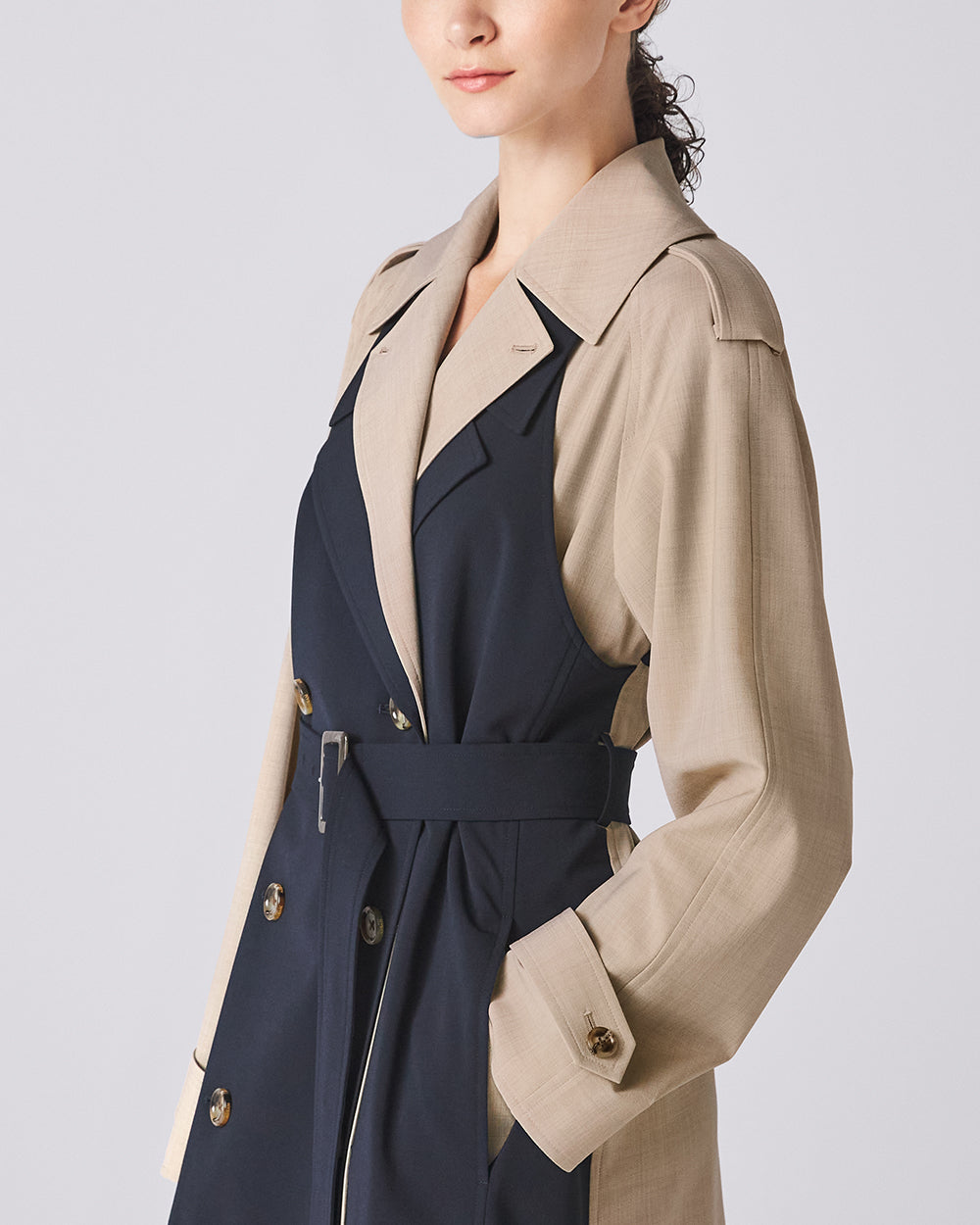 Beige x Navy Bricolage Trench Coat: additional content image block 2