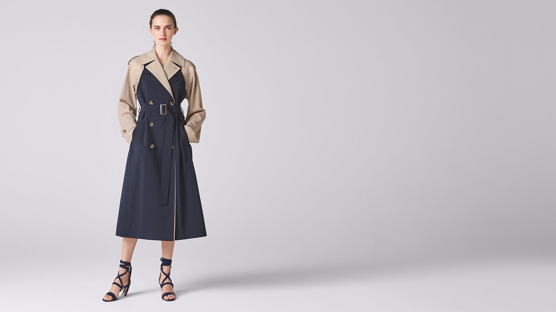 Beige x Navy Bricolage Trench Coat: hero banner