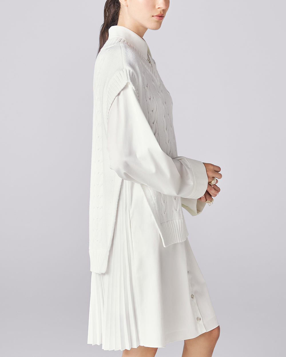 White College Knit Dress: additional content image block 1
