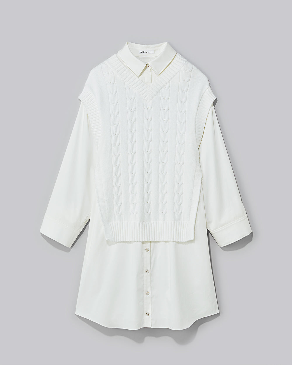White College Knit Dress: additional content image block 2