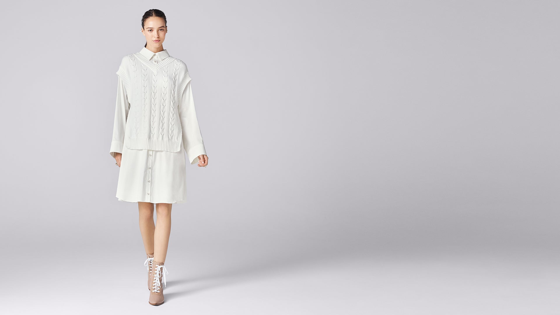 White College Knit Dress: hero banner