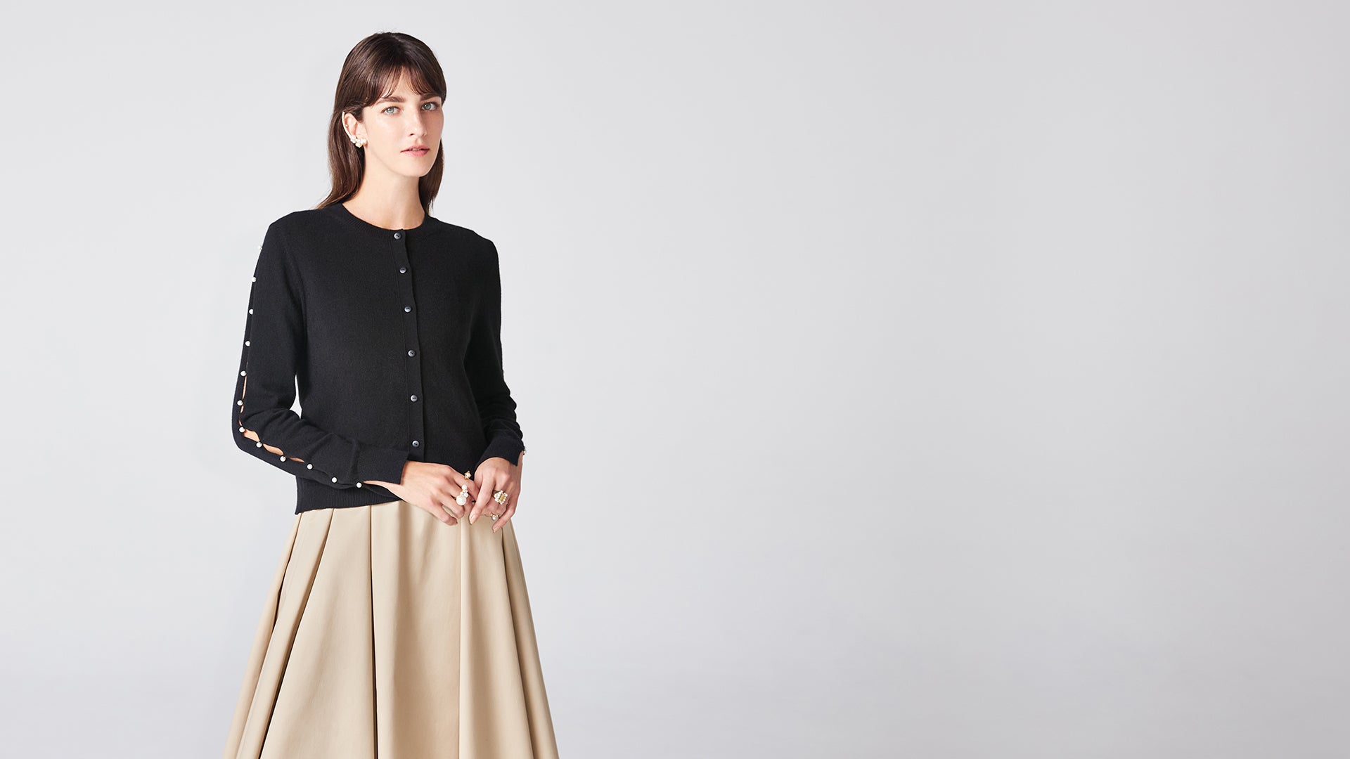 Black Dew Drop Cashmere Cardigan: hero banner