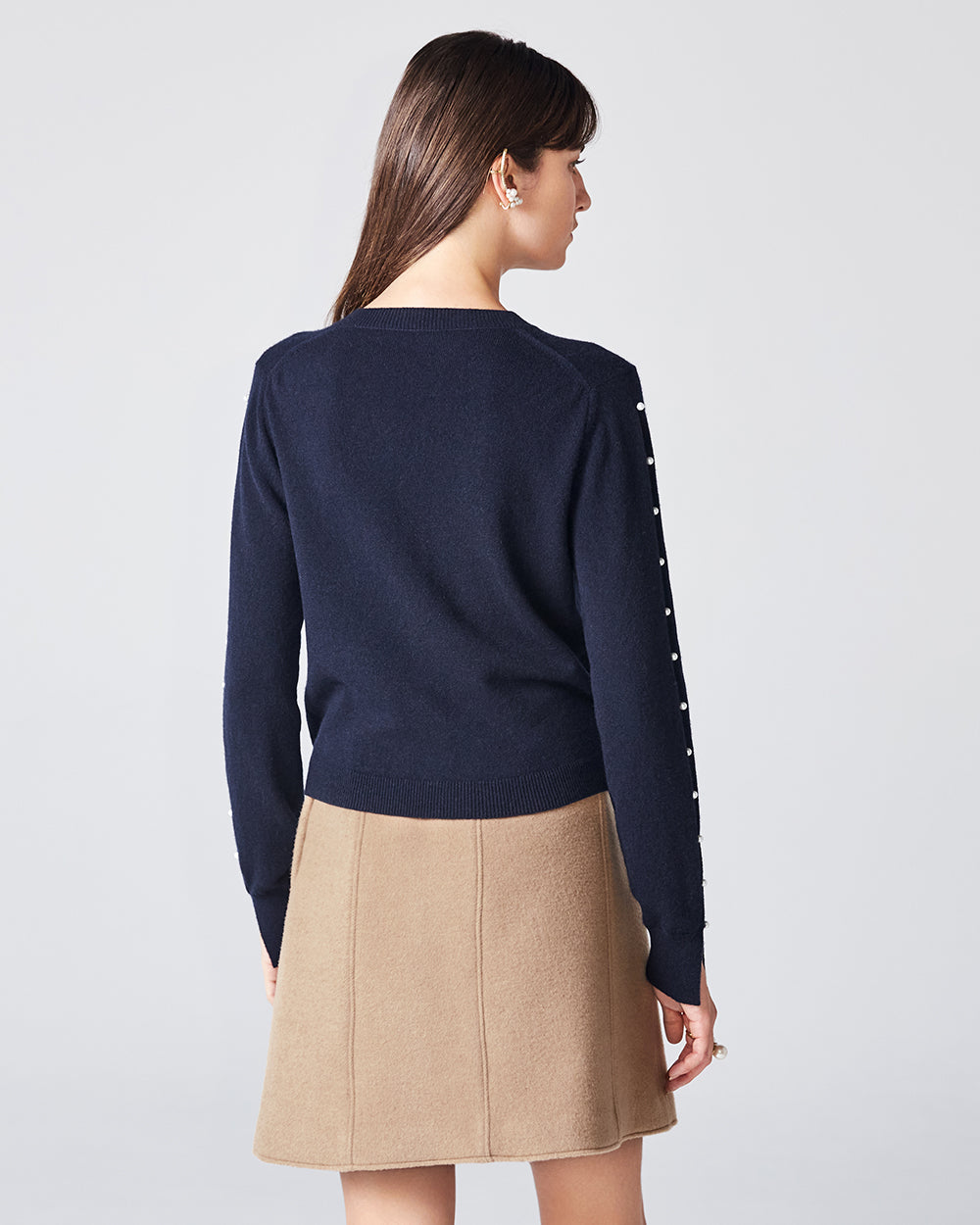Midnight Dew Drop Cashmere Cardigan: additional content image block 1
