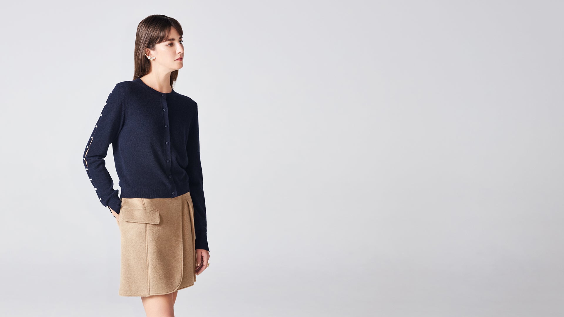 Midnight Dew Drop Cashmere Cardigan: hero banner