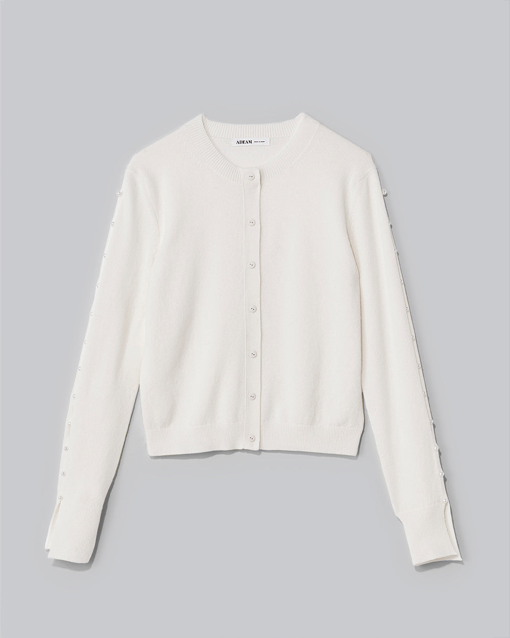 White Dew Drop Cashmere Cardigan: additional content image block 3