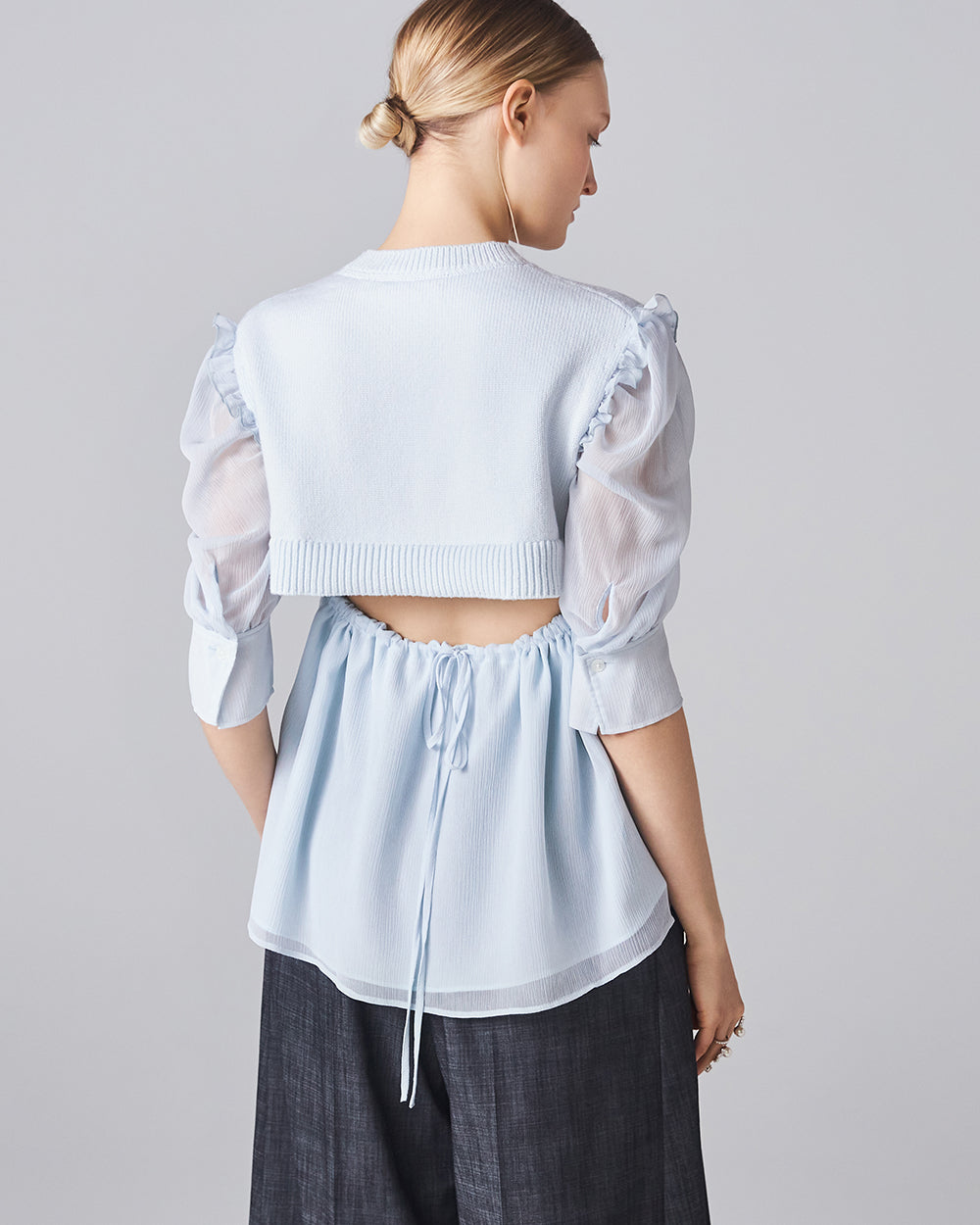 Mist Blue Goldfish Knit Top: additional content image block 1