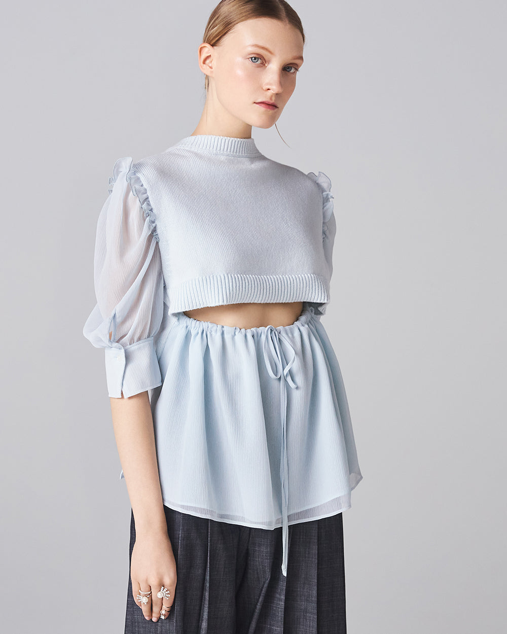 Mist Blue Goldfish Knit Top: additional content image block 4