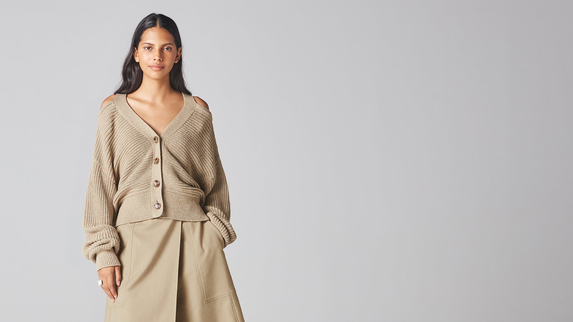 Beige Sora Cardigan - ADEAM