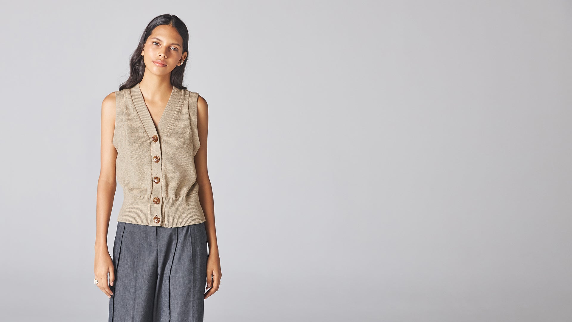 Beige Sora Vest - ADEAM