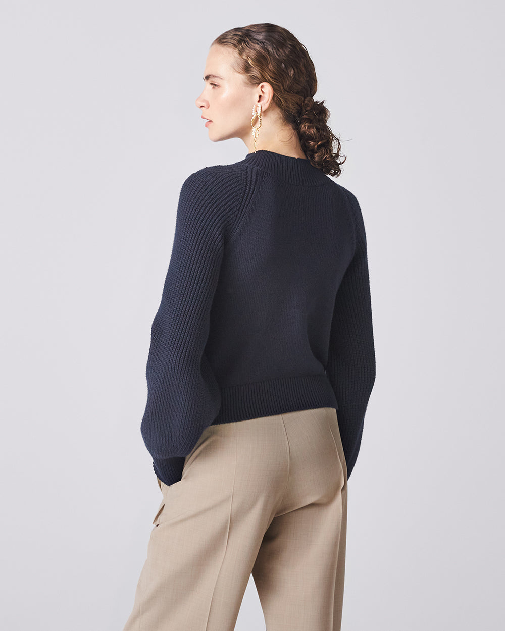 Dark Navy Void Turtleneck Top: additional content image block 1