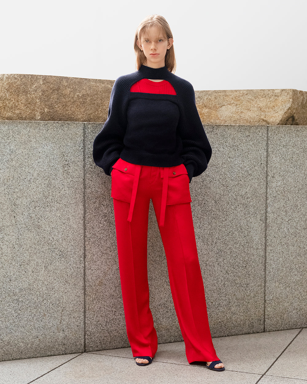 Dark Navy Void Turtleneck Top: additional content image block 4