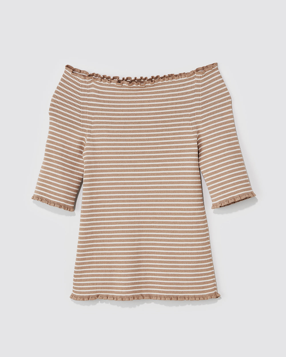 Beige & White Stripe Yama Knit - ADEAM