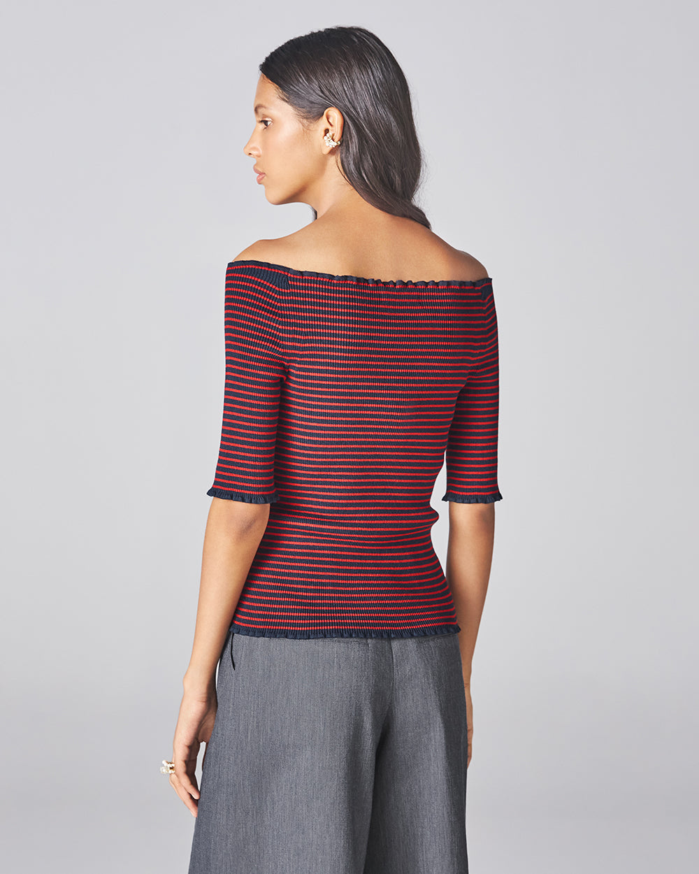 Indigo & Red Stripe Yama Knit - ADEAM