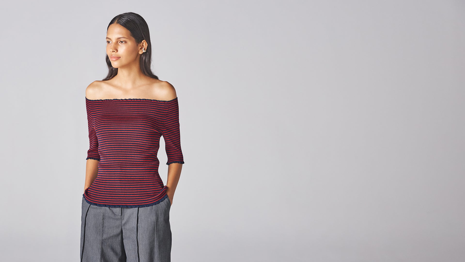 Indigo & Red Stripe Yama Knit - ADEAM