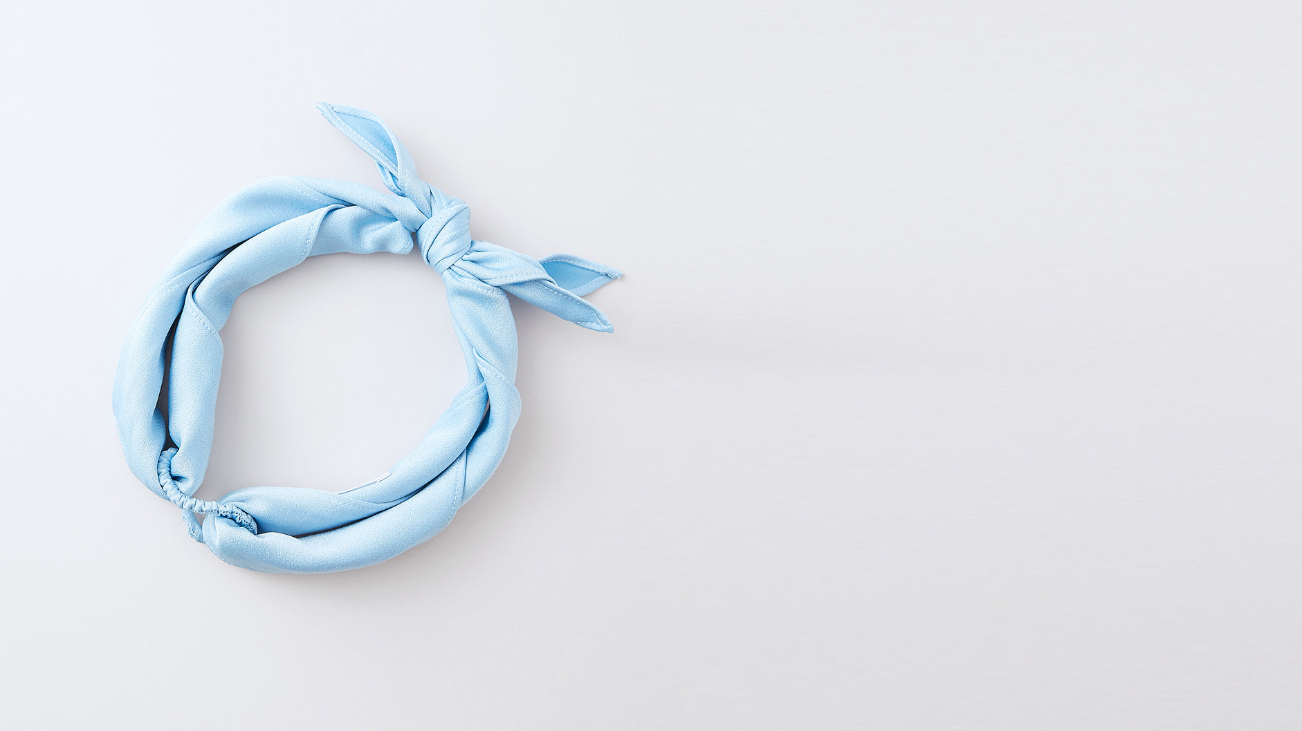 Powder Blue Textured Satin Headband - ADEAM