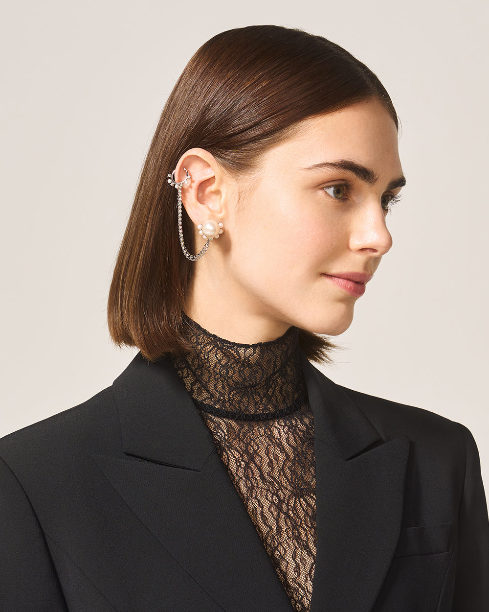 Chained Pearl Earring View 1