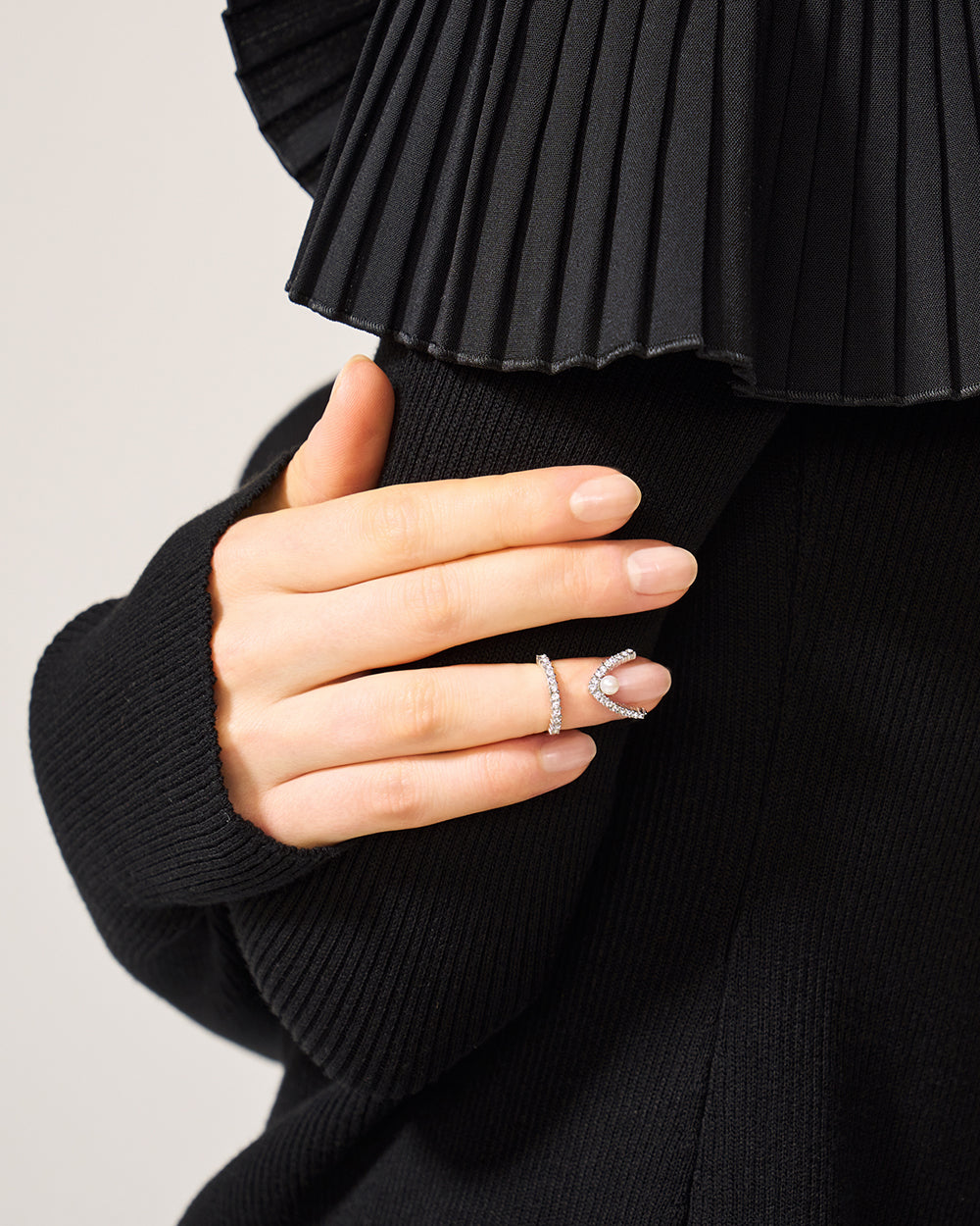 Gothic Pearl Nail Ring View 1