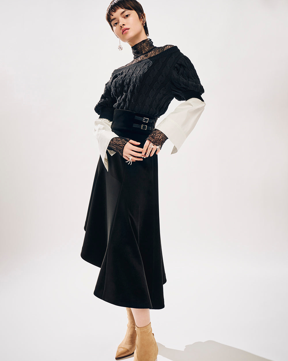 Black Velour Harness Skirt – ADEAM