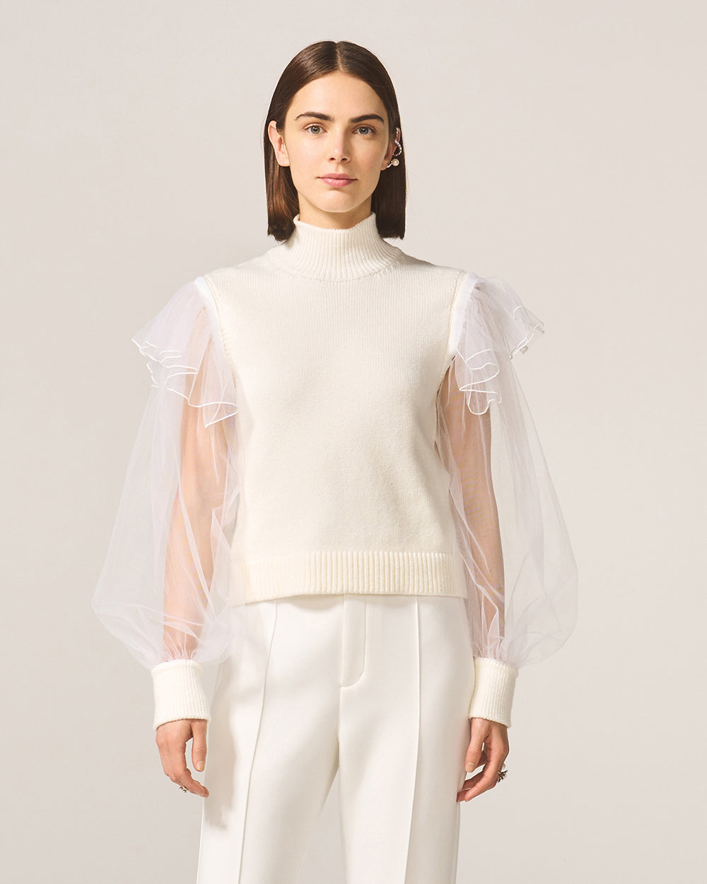 アイボリー ライラ ニット トップ