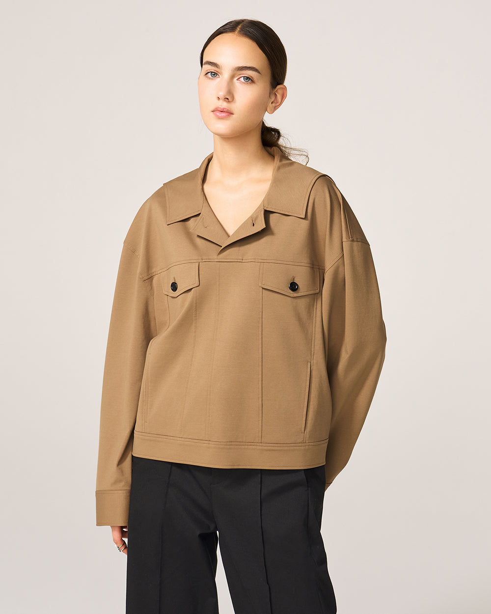 シナモン ブラウン レイン フーディー View 1