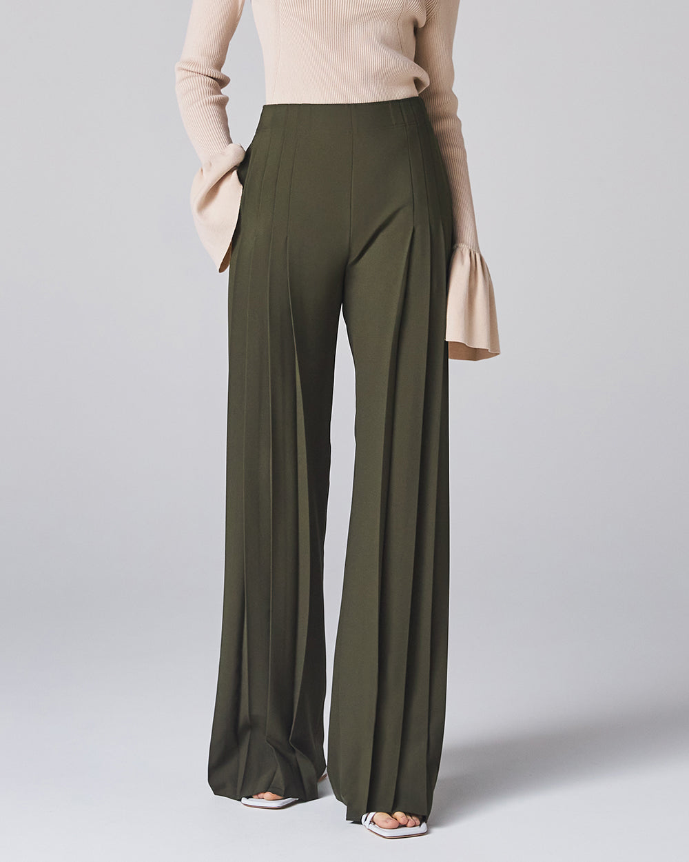 Khaki Green Bamboo Pants View 1