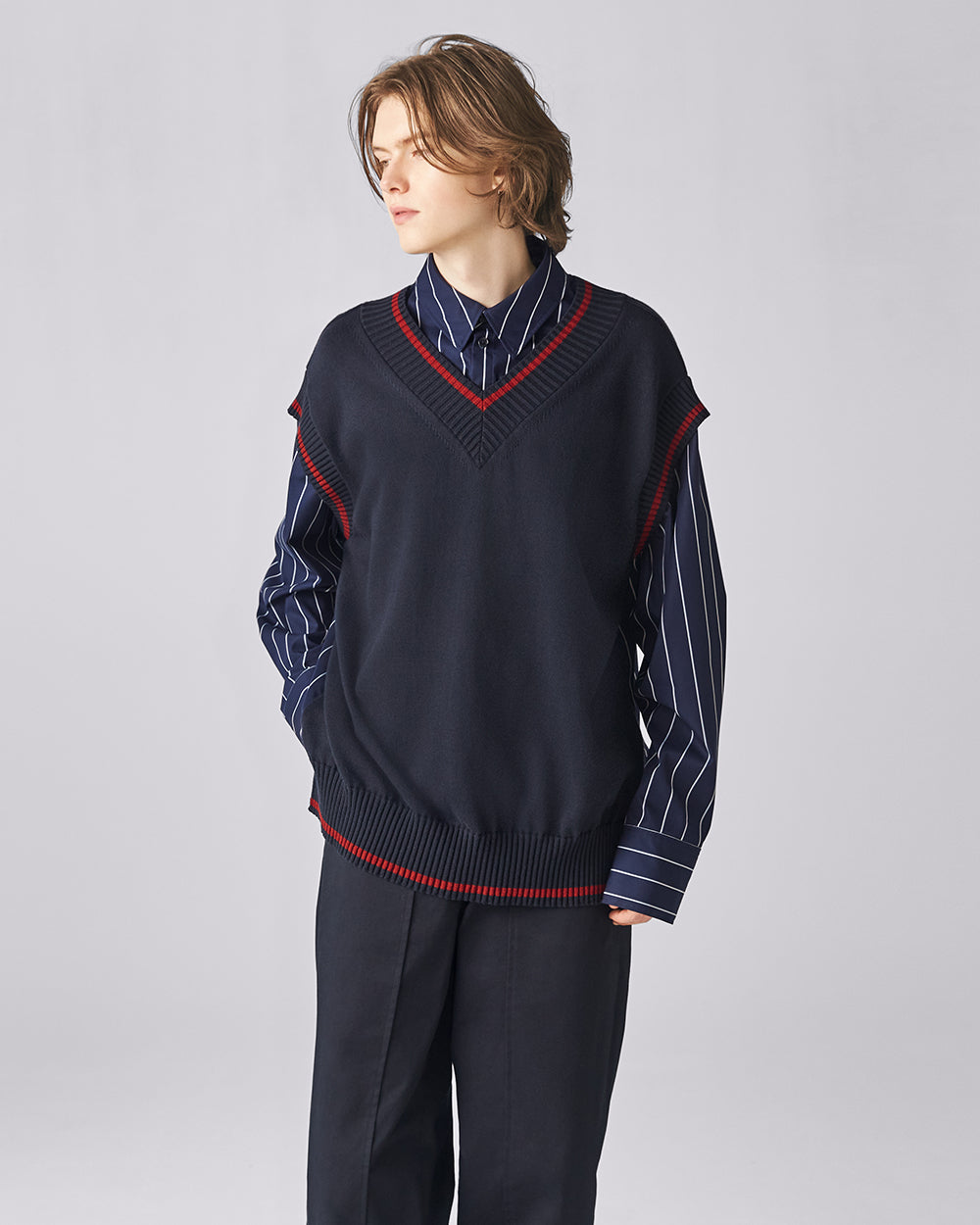 ダークネイビー ハーフパイプ トップス View 1