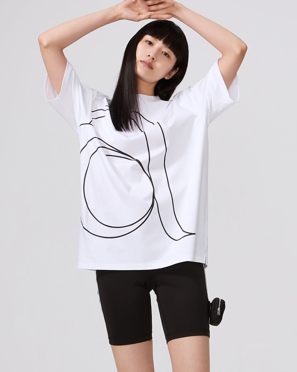 美品 ADEAM アディアム 42209 スイレンTシャツ 1点 ホワイト XS コットン100% 綿 半袖 レディース AY4182A32