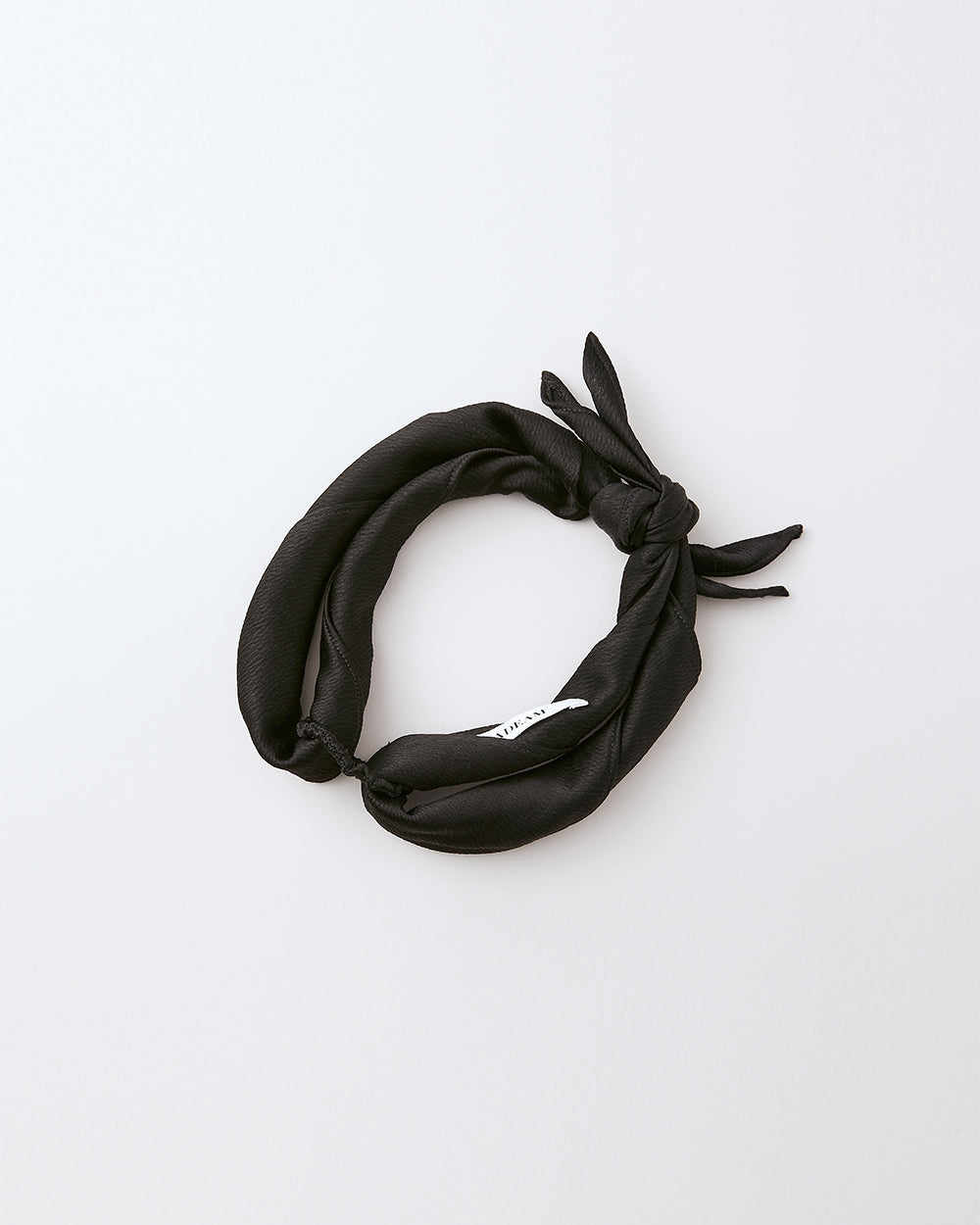 Black Textured Satin Headband - ADEAM